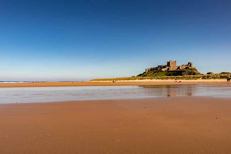 Bamburgh Castle in the evening